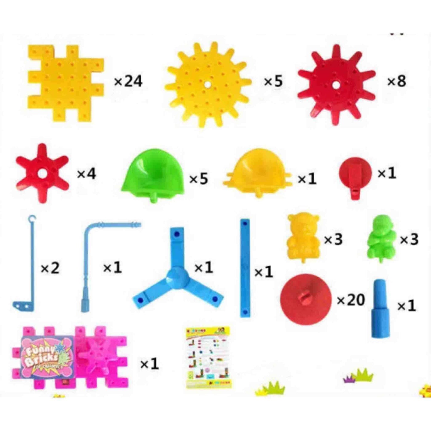 Interactive Electric Gears 3D Building Brick Blocks