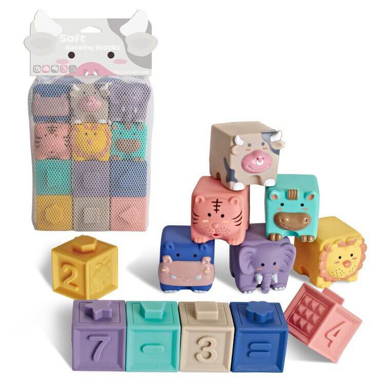 Soft Plastic Building Blocks For Infants Early Education Toys