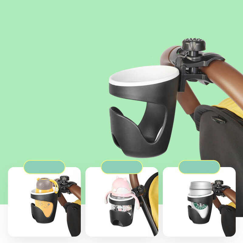 BleuRibbon Baby – Universal Baby Stroller Bottle Rack – Black Adjustable Cup Holder