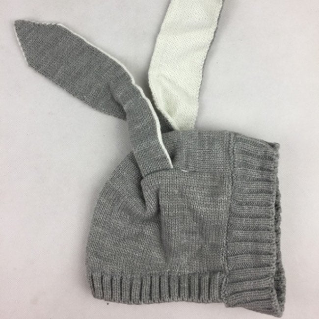 BleuRibbon Charming Rabbit Ear Knitted Baby Hat