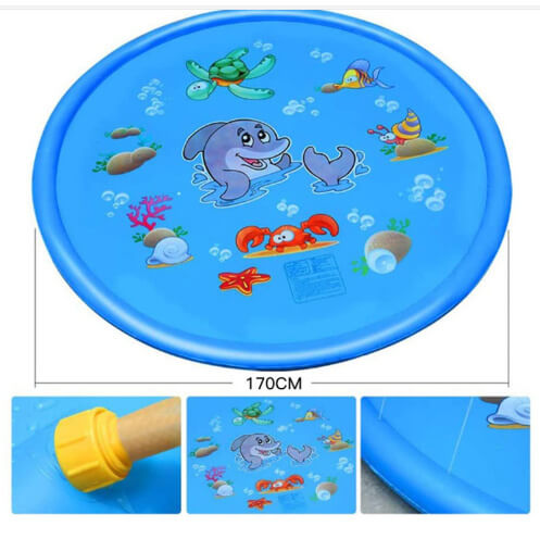 Kids Playing on AquaSplash Sprinkler Mat – BleuRibbon