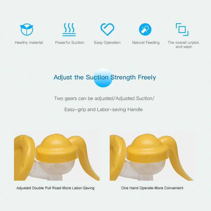 Lida Manual Breast Pump – Adjustable Suction – BleuRibbon