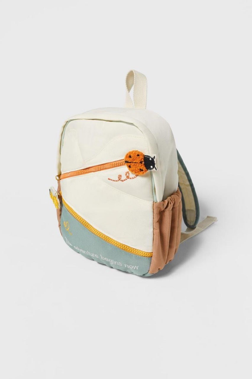 Cute canvas animal backpack for kids – beige toddler bag