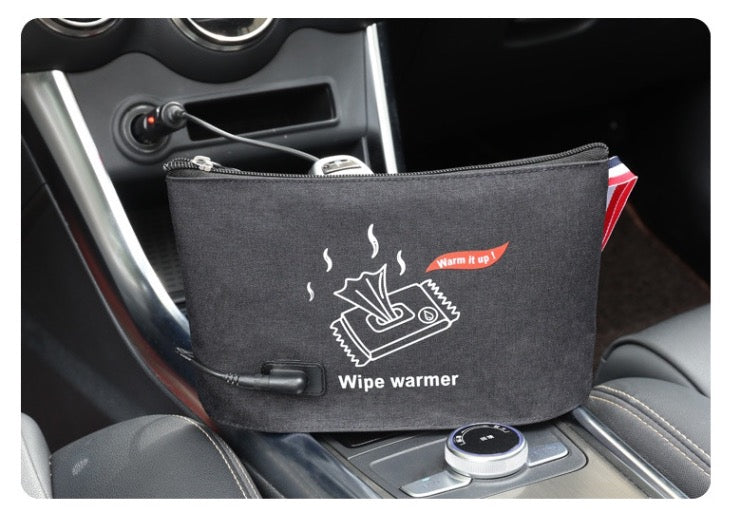 Baby wipe warmer bag plugged into car