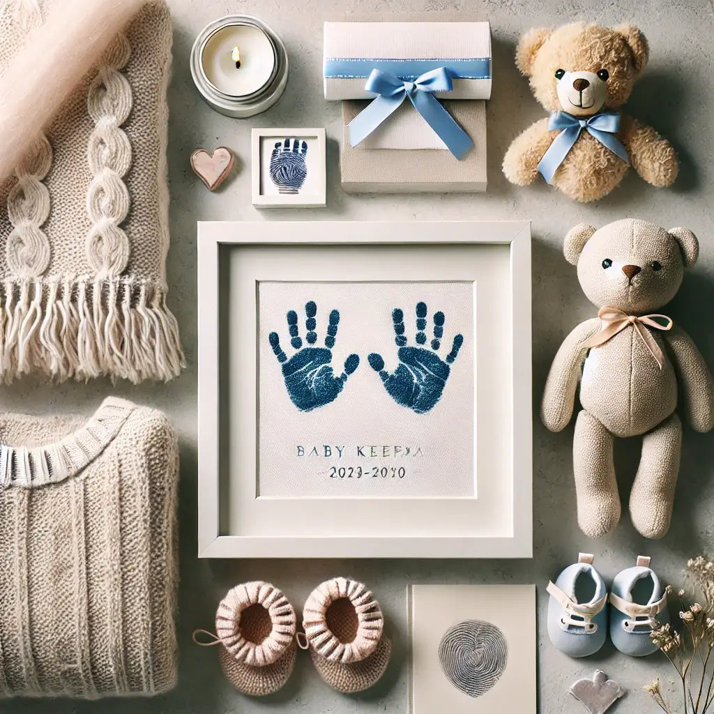 Baby keepsakes collection – memory books, handprint kits & milestone gifts