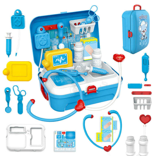 BleuRibbon Baby - 17PCS Children Pretend Play Doctor Toy Set with Medical Tools