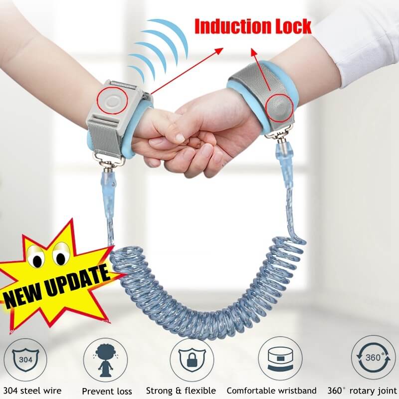 Anti-Lost Wrist Link with Key Lock Toddler Safety Leash & Adjustable Harness BleuRibbon Baby
