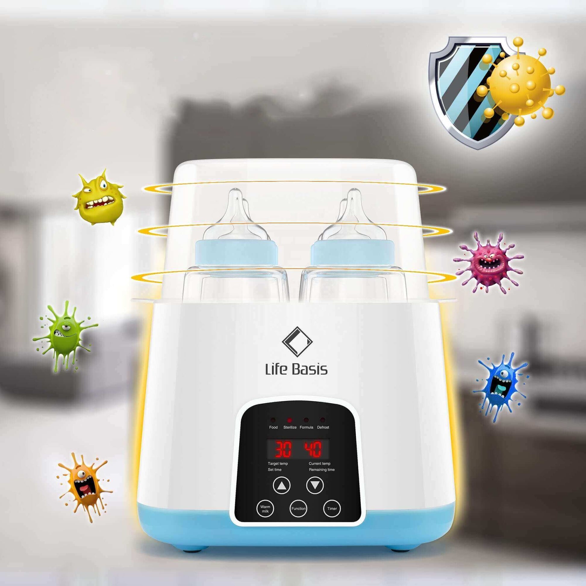 Baby Intelligent Heat Preservation Automatic Feeding Bottle Heating Thermostat Efficient and Safe Bottle Warmer BleuRibbon Baby