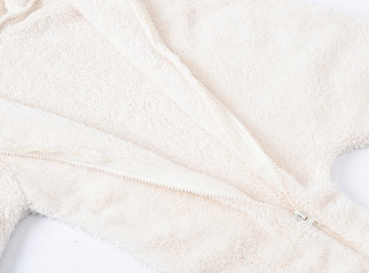 Baby Knit Romper Warm Cotton Sweater Jumpsuit for Winter bleu ribbon 