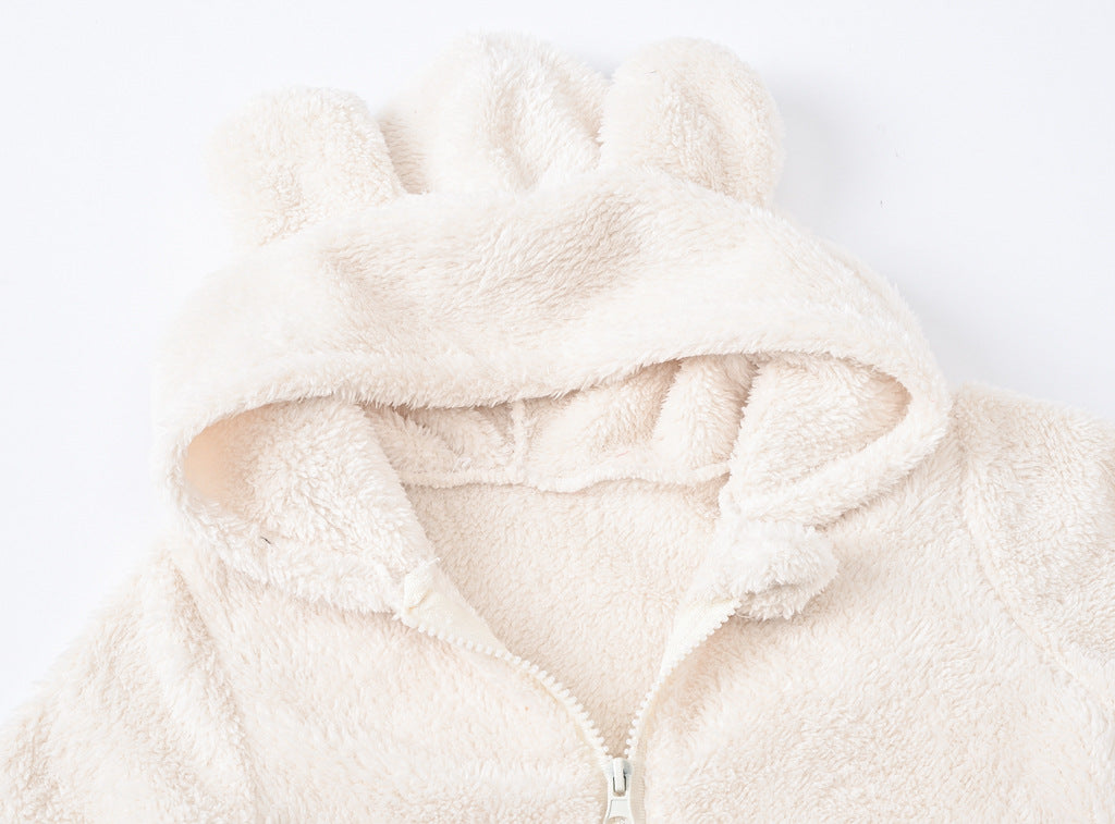 Baby Knit Romper Warm Cotton Sweater Jumpsuit for Winter bleu ribbon 