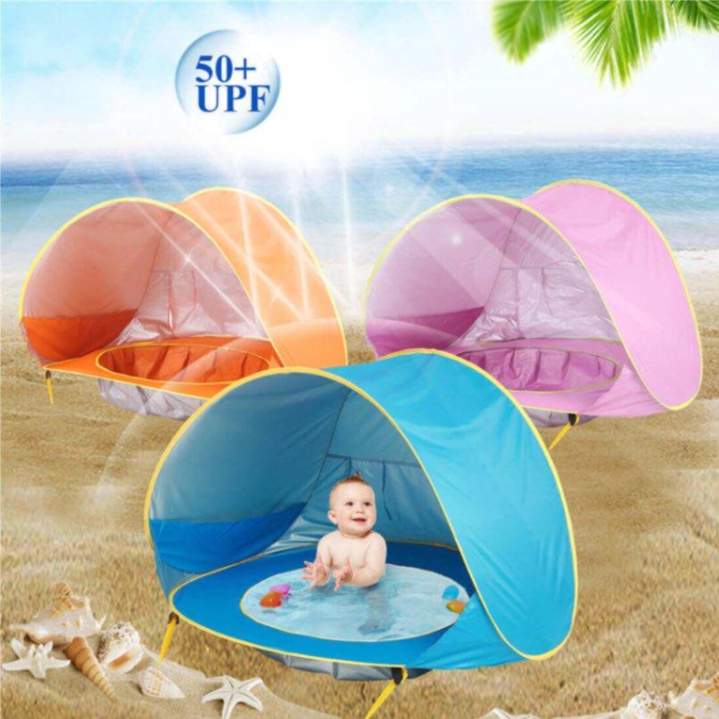 beach tent with uv protection UV50+ Pop-Up Beach Tent & Mini Pool (Sun Shelter)