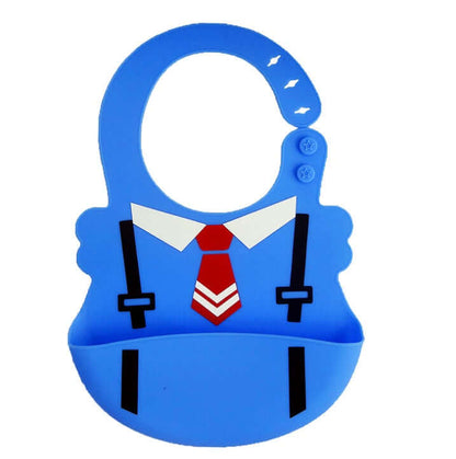 BleuRibbon Baby Waterproof Silicone Feeding Bib – Adjustable Neck Strap