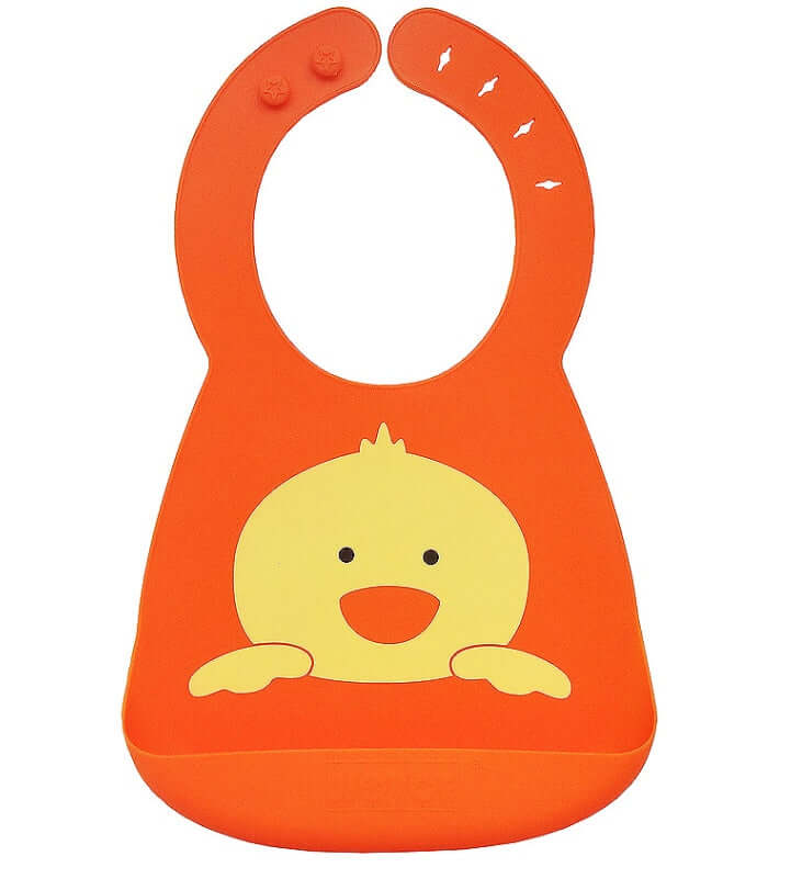 BleuRibbon Baby Waterproof Silicone Feeding Bib – Adjustable Neck Strap