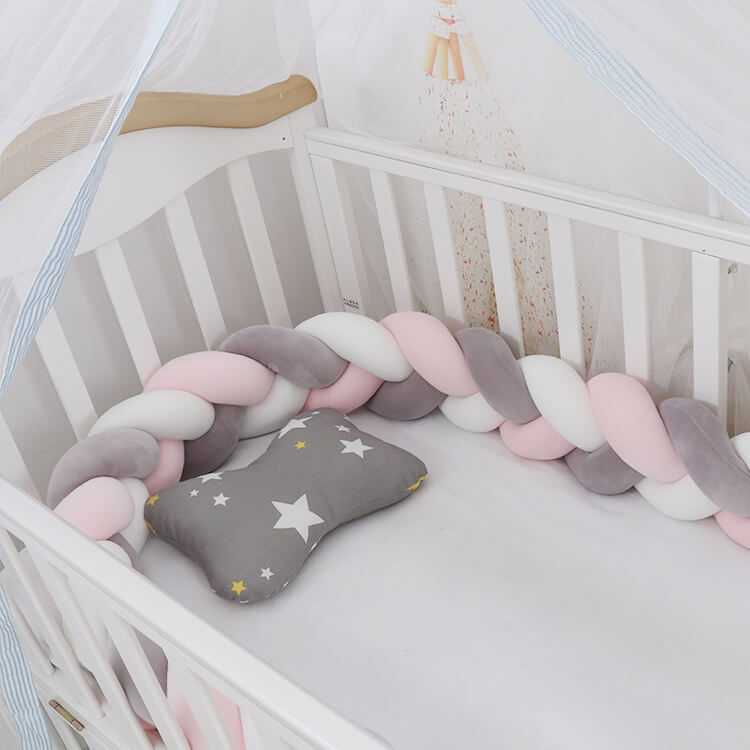 Parachoques para cama De bebé, cojín con nudo trenzado, Protector De cuna,  decoración De habitación, juego