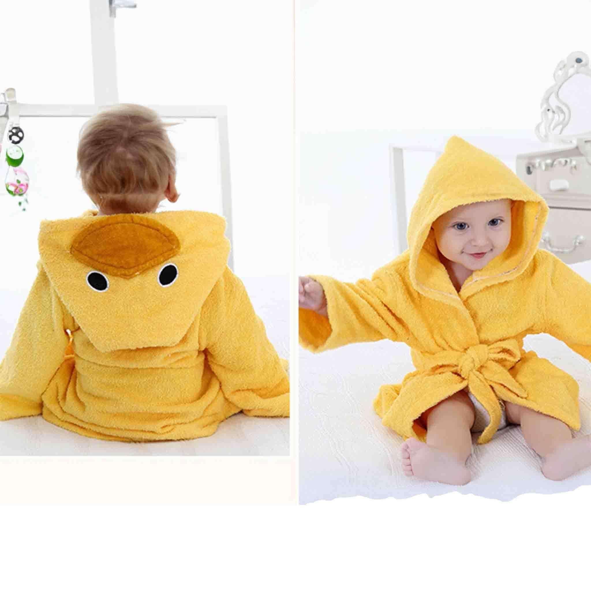 Baby Aspen Accappatoio Con Cappuccio Da Leone Per Neonati, 100% Cotone, Giallo Sole, Taglia 0-9 Mesi, Morbido Spugna, Regalo Di Battesimo