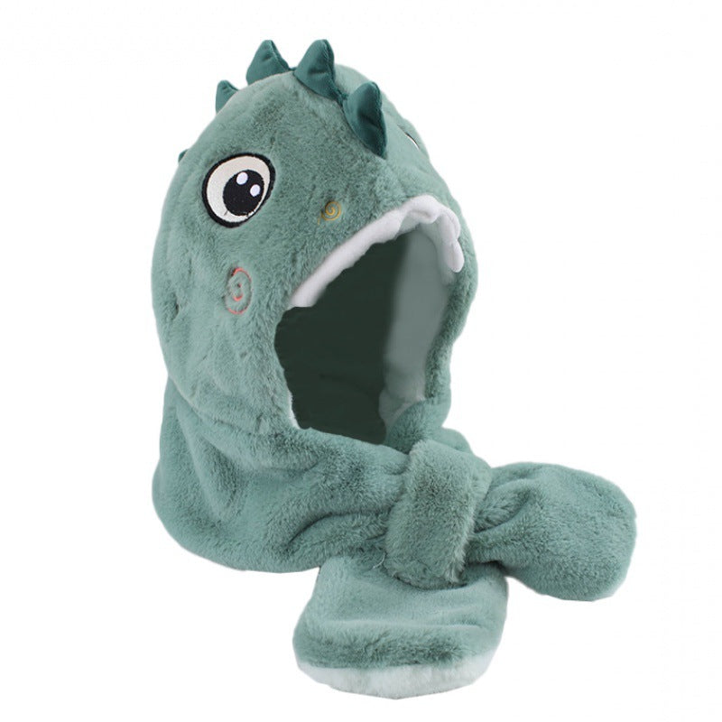 DinoCozy Kids Winter Dinosaur 3 in 1 Scarf Gloves Hat Set