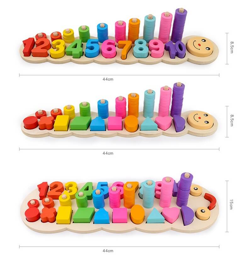 EduColor™ Early Childhood Education Wooden Logarithmic Board BleuRibbon Baby