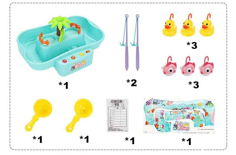 Colorful wooden rings on a white background Electric Fishing Game with Water Magnetic Fish Tank Toy bleu ribbon