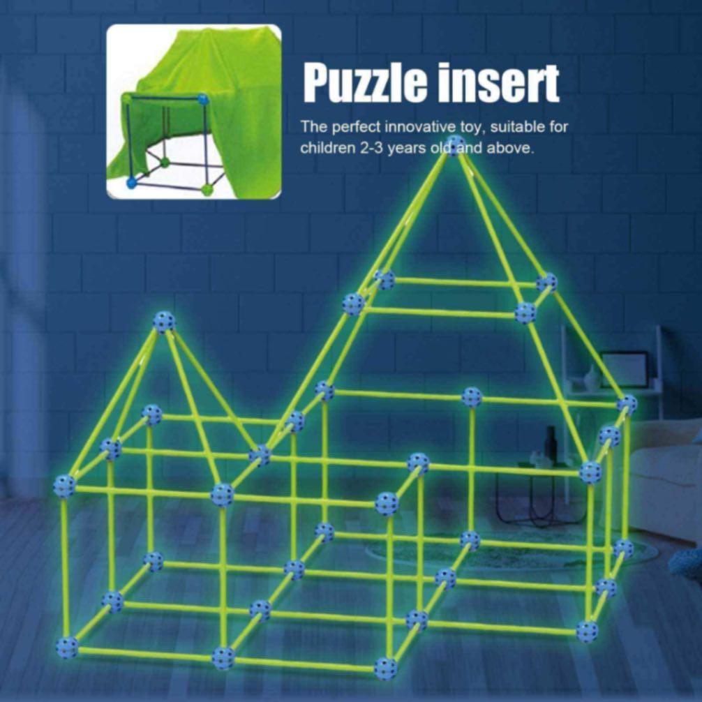 tent building kit Enchanted Fort Building Kit (155-Piece Glow STEM Construction Set with Tent)