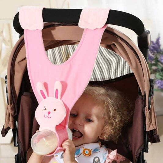 BleuRibbon Baby - Feeding Cloth Bottle Holder - Hands-Free Stroller Feeding Support