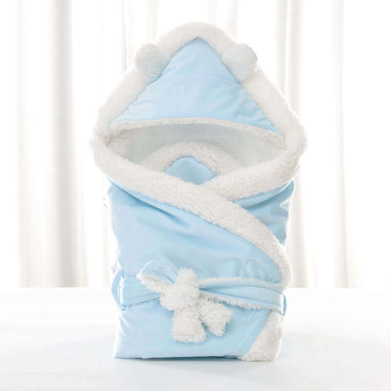 Luxurious Velvet Newborn Baby Swaddle Blanket Blue