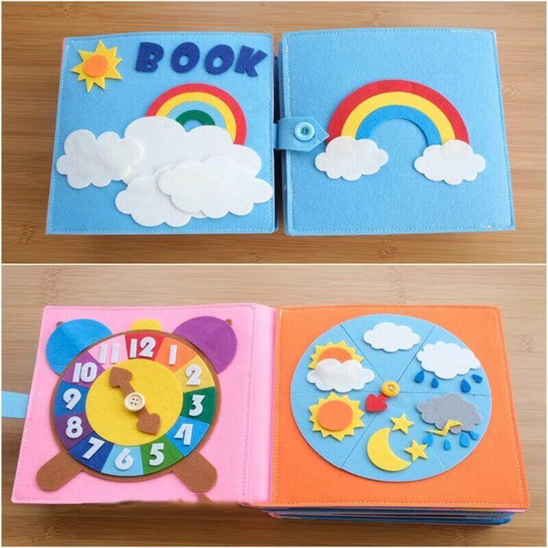 Series Children's Baby Cloth Book Soft Durable Felt for Early Learning BleuRibbon Baby