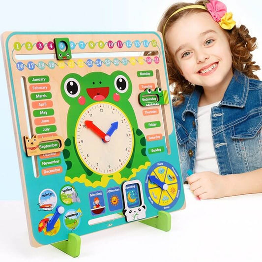 Montessori Wooden Weather and Season Calendar Clock BleuRibbon Baby