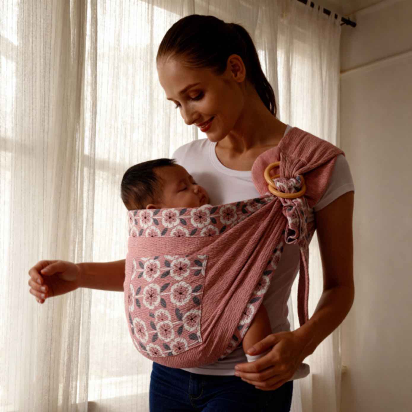 BleuRibbon Baby Pouch Wrap Carrier Sling Adjustable Nursing Cover