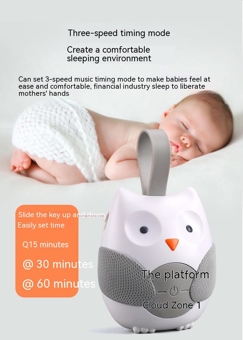 Set of wooden handle silicone fork and spoon on a neutral background Owl Baby Crib Music Box Soothing Sleep Aid 