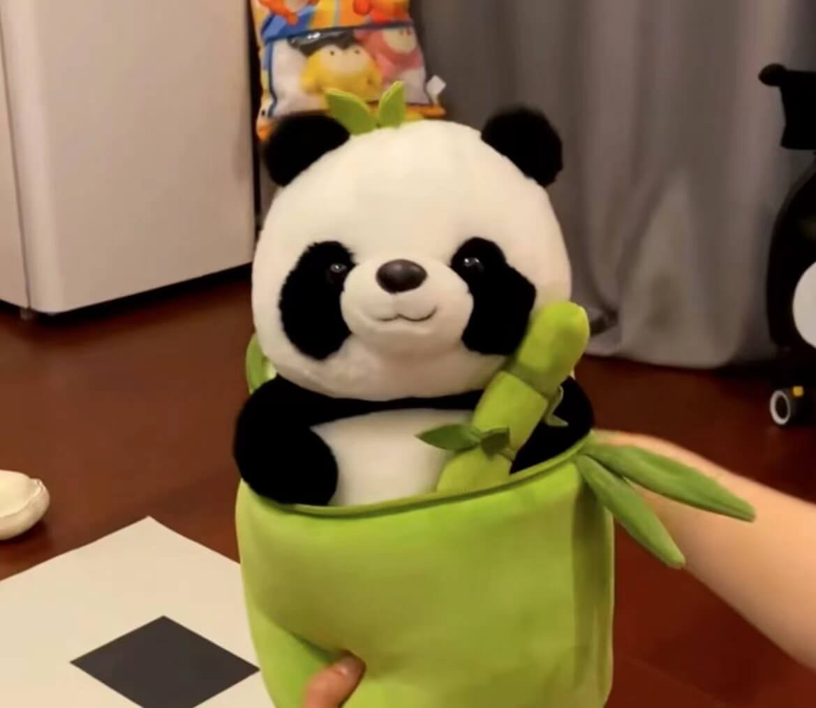 PandaPal™ Simulated Bamboo Tube Flower Panda Pillow Plush Toy BlueRibbon Baby