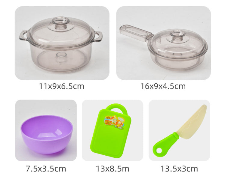 Set of kitchen utensils with dimensions displayed below each item on a white background. bleu ribbon