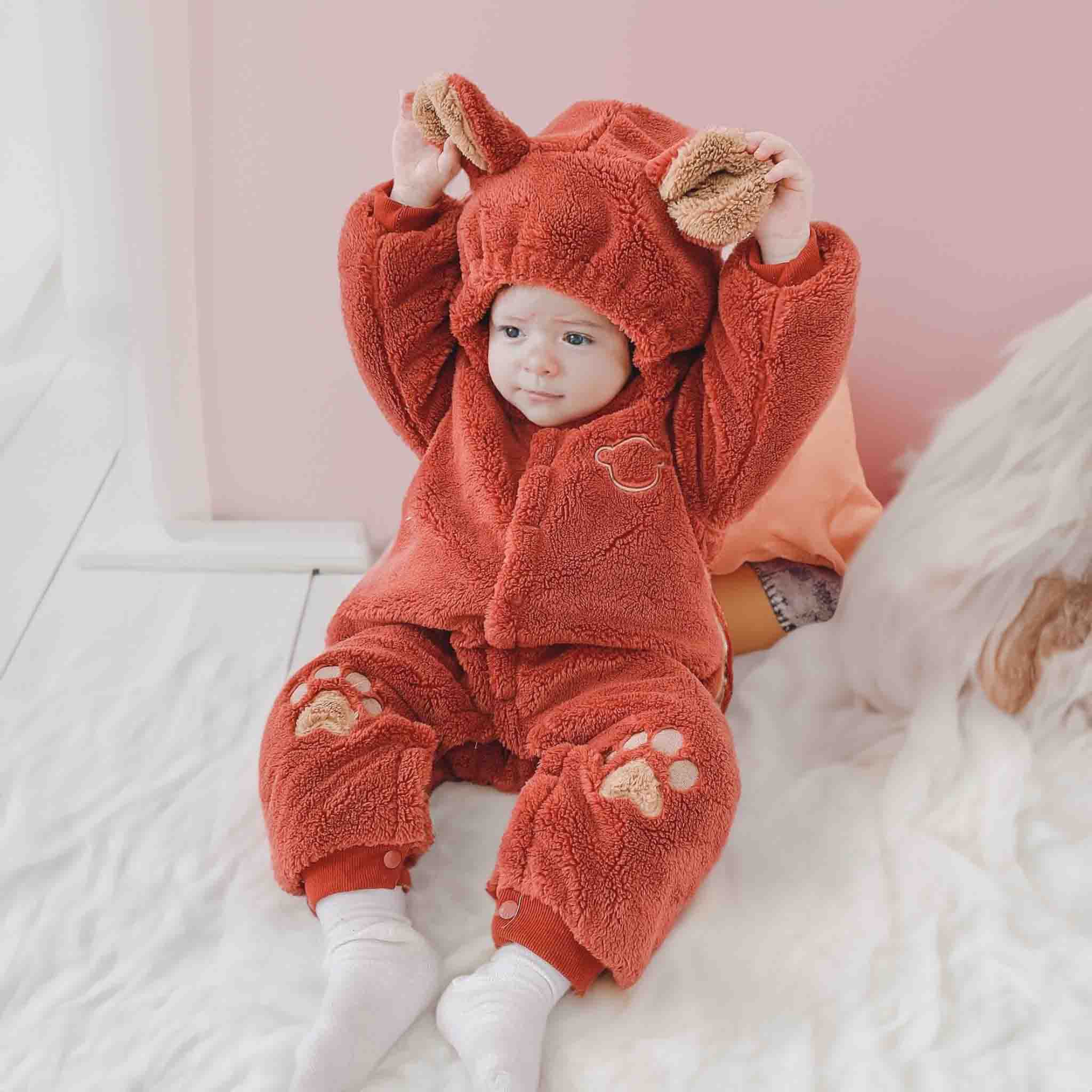 Baby girl fleece romper sale