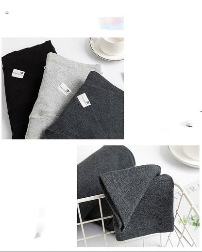 Collage of a newborn baby and folded gray towels. V-Waist Maternity Support Leggings Cotton Pregnancy Yoga Pants bleu ribbon