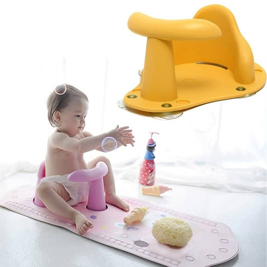 BleuRibbon Baby Anti-Slip Bath Seat for toddlers, safe with strong suction cups and ergonomic design.