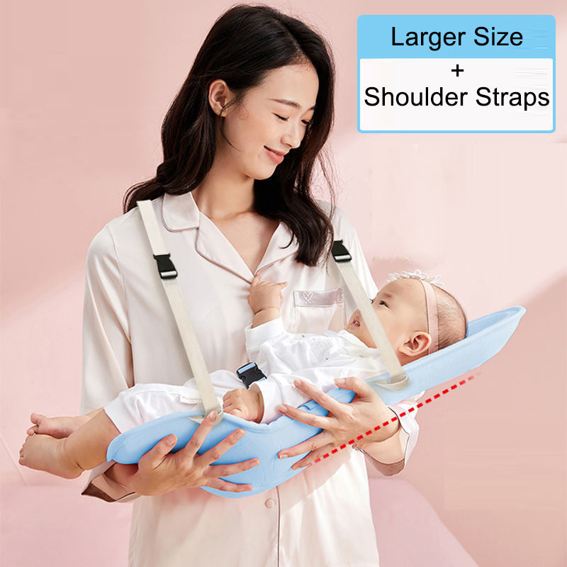 BleuRibbon Baby hands-free nursing pillow for comfortable feeding. Soft, breathable, and supportive for moms and babies.