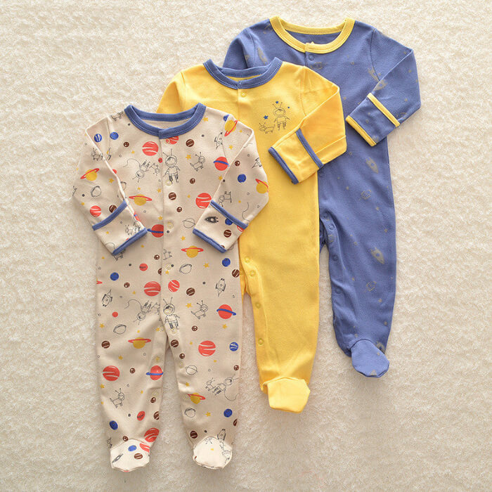 Soft cotton baby onesies 3-piece set for newborns, perfect gift