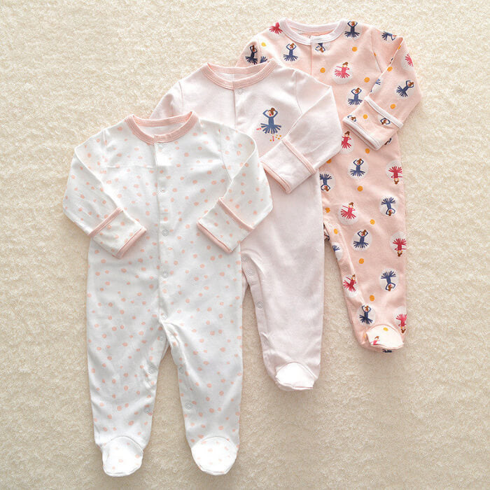 Soft cotton baby onesies 3-piece set for newborns, perfect gift