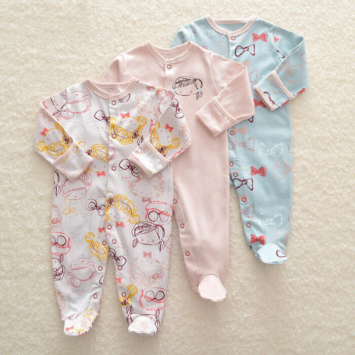 Soft cotton baby onesies 3-piece set for newborns, perfect gift