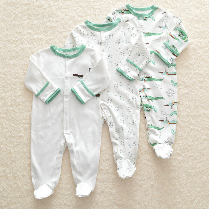 Soft cotton baby onesies 3-piece set for newborns, perfect gift