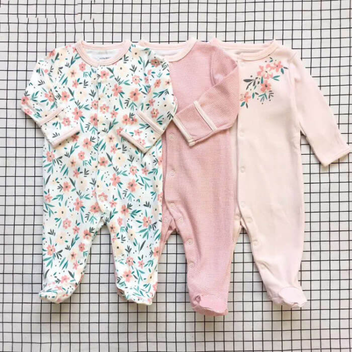 Soft cotton baby onesies 3-piece set for newborns, perfect gift