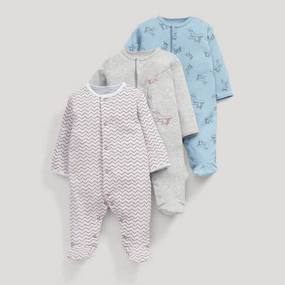 Soft cotton baby onesies 3-piece set for newborns, perfect gift