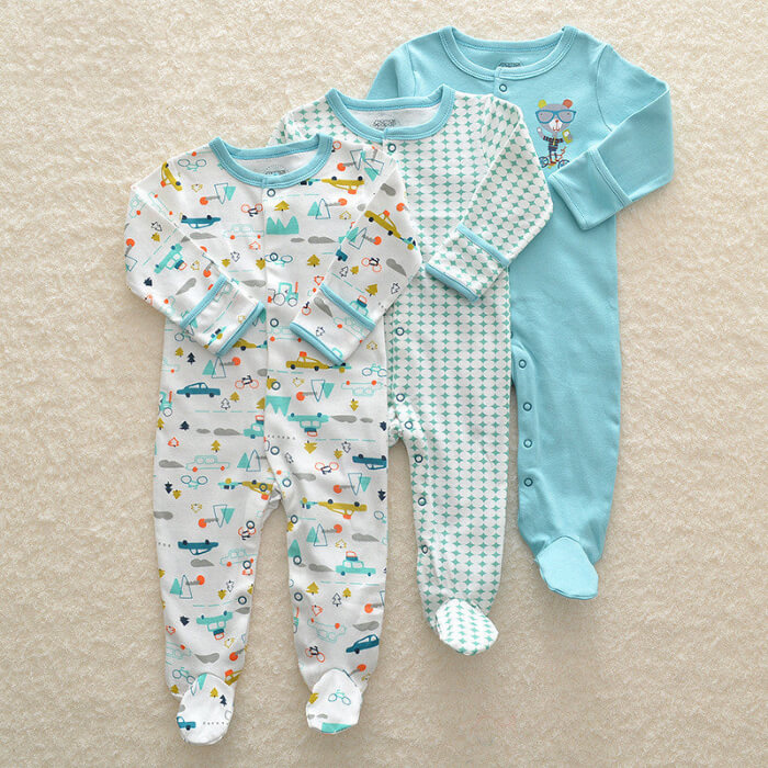 Soft cotton baby onesies 3-piece set for newborns, perfect gift