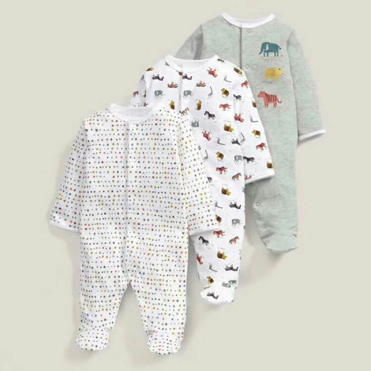 Soft cotton baby onesies 3-piece set for newborns, perfect gift