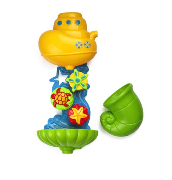 BleuRibbon Baby Bath Toy Duck Waterwheel, interactive and non-toxic toy for educational water play.