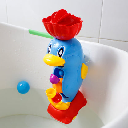 BleuRibbon Baby Bath Toy Duck Waterwheel, interactive and non-toxic toy for educational water play.