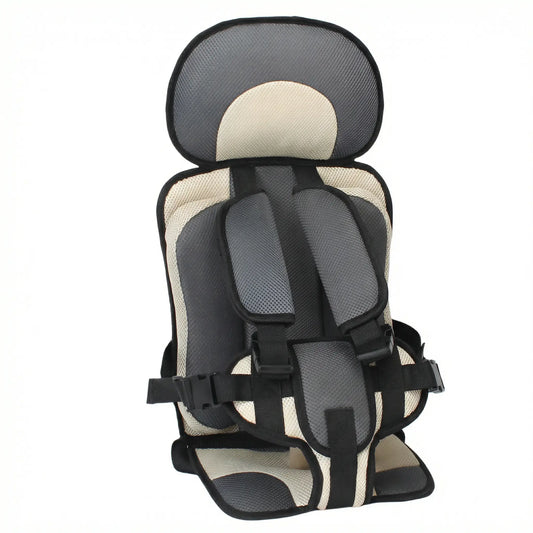 Child safety seat with gray and beige design on a white background. Soft Headrest Padding on Booster Seat – CozyLift