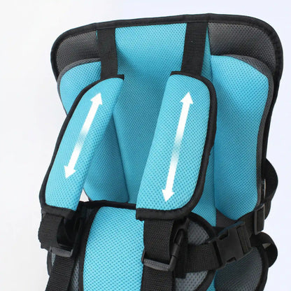 Soft Headrest Padding on Booster Seat – CozyLift. Turquoise protective gear with black straps on a white background