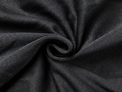 Close-up of dark gray fabric with folds bleu ribbon