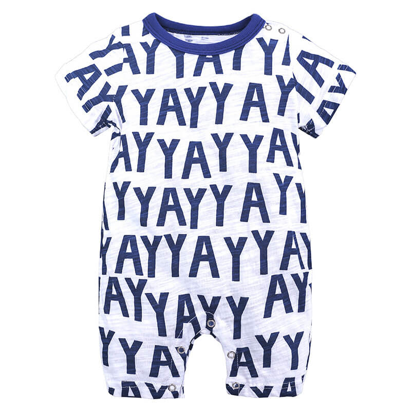 Soft cotton cartoon baby romper short-sleeve jumpsuit for newborns