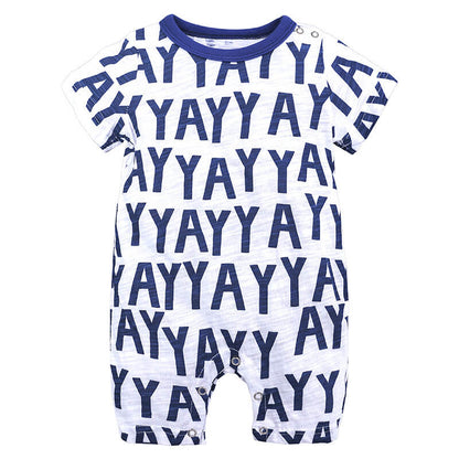 Soft cotton cartoon baby romper short-sleeve jumpsuit for newborns